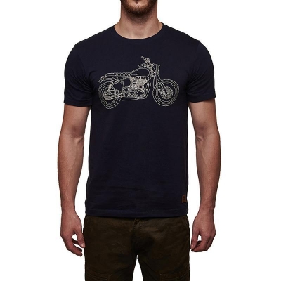 CLASSIC 500 LINE ART T-SHIRT NAVY BLUE