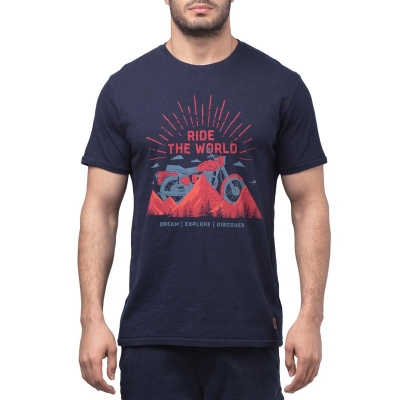 RIDE THE WORLD T-SHIRT - NAVY